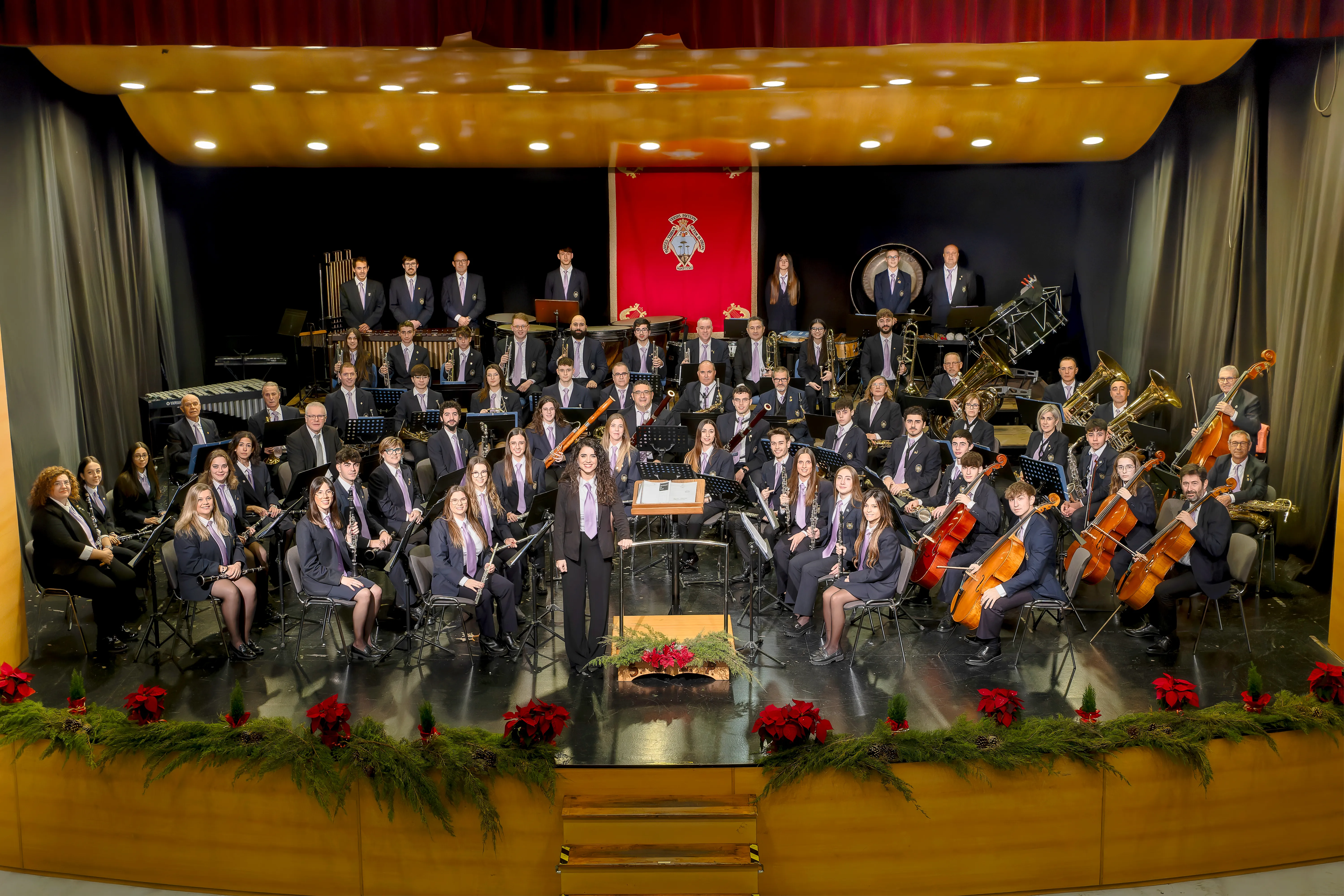 Músicos y director de la Sociedad Unión Lírica Pinosense